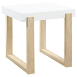 Pala White 2-Piece High Gloss Coffee and End Table Set by Coaster at Eve Furniture