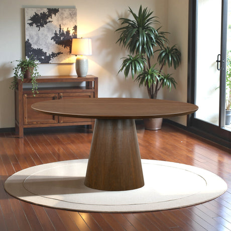 Palamades Round Solid Wood Walnut Dining Table - Large by Ashcroft Furniture at Eve Furniture