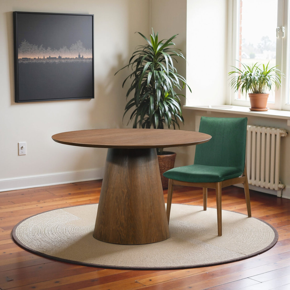 Palamades Round Solid Wood Walnut Small Dining Table by Ashcroft Imports at Eve Furniture