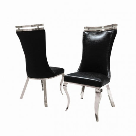 Palazzo Black Chair Set of 2 by Furniture of America at Eve Furniture