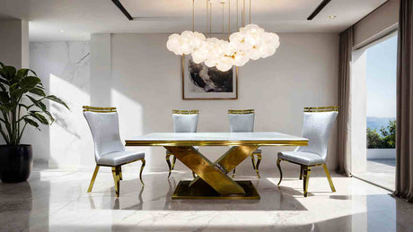 Palazzo Gold Dining Table by Furniture of America at Eve Furniture