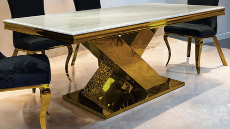 Palazzo Gold Dining Table by Furniture of America at Eve Furniture