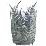 Palen II Large Green/Gold Metal Fern Leaf Table Candle Holder by Mercana at Eve Furniture