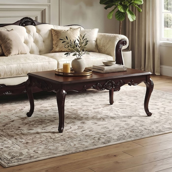 Palencia Dark Cherry Coffee Table by Furniture of America at Eve Furniture