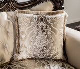 Palencia Dark Cherry/Beige Sofa & Loveseat by Furniture of America at Eve Furniture