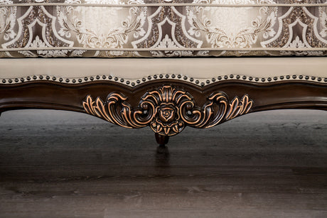 Palencia Dark Cherry/Beige Sofa & Loveseat by Furniture of America at Eve Furniture