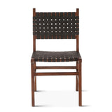 Palermo 18" Dining Chair with Black Leather in Matte Brown, Set of 2 by Home Trends & Design at Eve Furniture