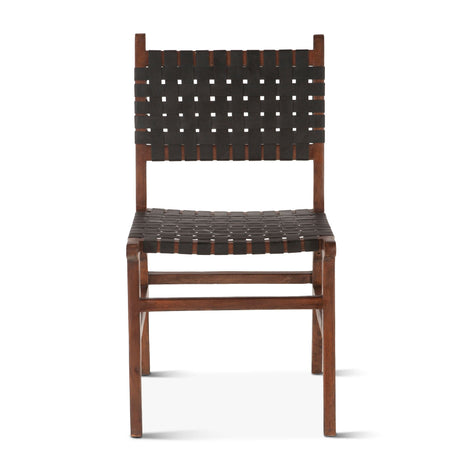 Palermo 18" Dining Chair with Black Leather in Matte Brown, Set of 2 by Home Trends & Design at Eve Furniture