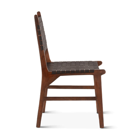 Palermo 18" Dining Chair with Black Leather in Matte Brown, Set of 2 by Home Trends & Design at Eve Furniture