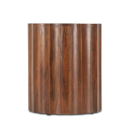 Palermo 18" Round Side Table with White Marble and Royal Brown Base by Home Trends & Design at Eve Furniture