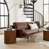 Palermo 18" Round Side Table with White Marble and Royal Brown Base by Home Trends & Design at Eve Furniture