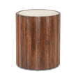 Palermo 18" Round Side Table with White Marble and Royal Brown Base by Home Trends & Design at Eve Furniture