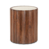 Palermo 18" Round Side Table with White Marble and Royal Brown Base by Home Trends & Design at Eve Furniture