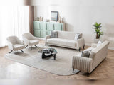 Palermo 3-pieces (Sofa & Loveseat & Chair) Livingroom Set in Cream