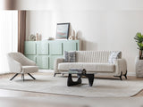 Palermo 3-pieces (Sofa & Loveseat & Chair) Livingroom Set in Cream by Furnia at Eve Furniture