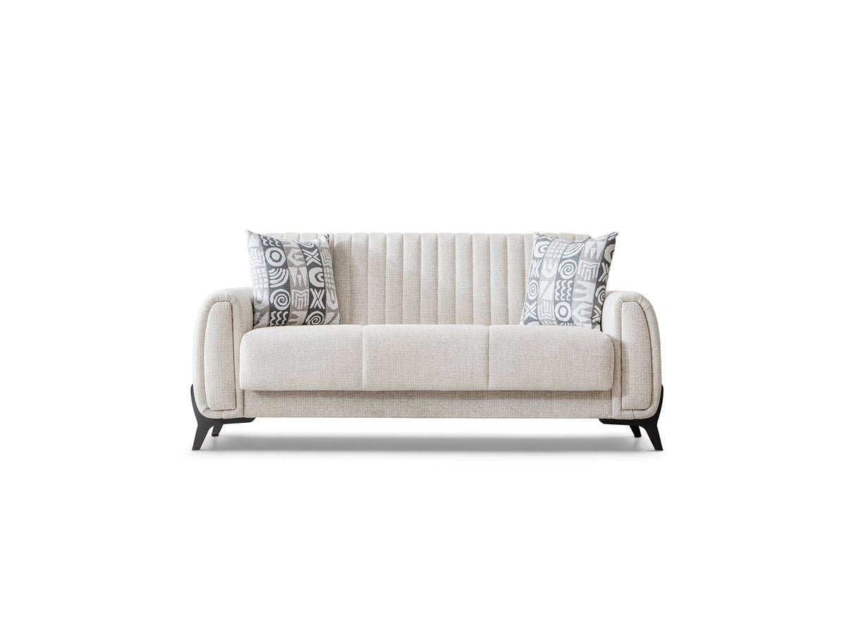 Palermo 3-pieces (Sofa & Loveseat & Chair) Livingroom Set in Cream by Furnia at Eve Furniture