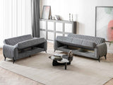 Palermo 3-pieces (Sofa & Loveseat & Chair) Livingroom Set in Grey by Furnia at Eve Furniture