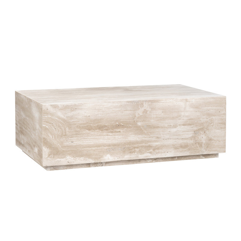 Palermo Beige/Brown Travertine Cocktail Table by Crestview at Eve Furniture