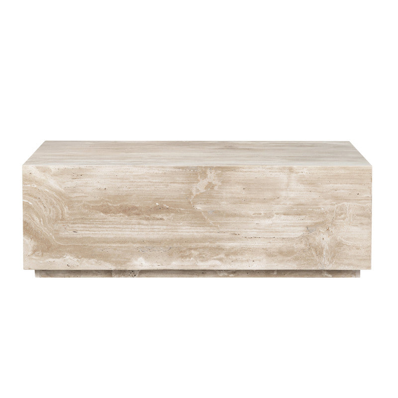 Palermo Beige/Brown Travertine Cocktail Table by Crestview at Eve Furniture