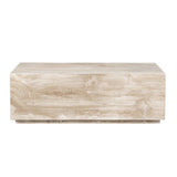 Palermo Beige/Brown Travertine Cocktail Table by Crestview at Eve Furniture
