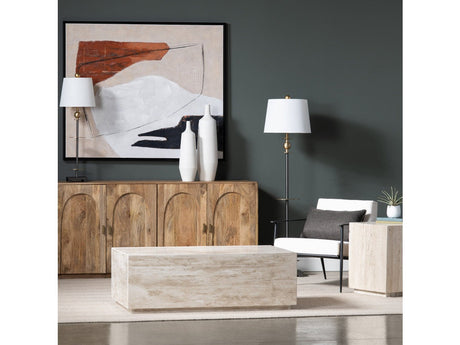 Palermo Beige/Brown Travertine Cocktail Table by Crestview at Eve Furniture