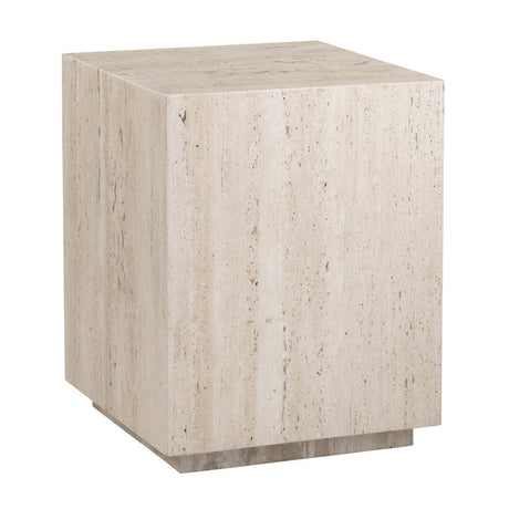 Palermo Beige/Brown Travertine End Table by Crestview at Eve Furniture