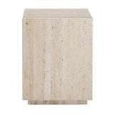 Palermo Beige/Brown Travertine End Table by Crestview at Eve Furniture