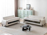 Palermo Cream Convertible Sofa by Furnia at Eve Furniture