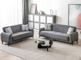 Palermo Grey Convertible Loveseat by Furnia at Eve Furniture