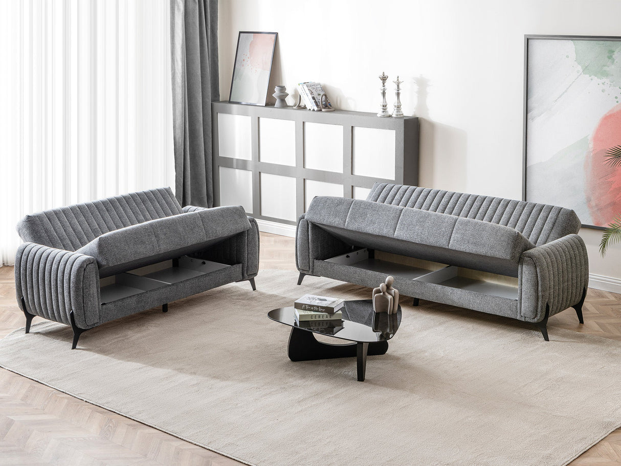 Palermo Grey Convertible Loveseat by Furnia at Eve Furniture