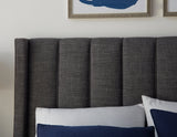 Palermo Upholstered Footboard California King Storage Bed in Dark Stone by Modus Furniture at Eve Furniture