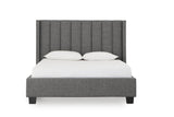 Palermo Upholstered Wingback Platform Bed in Dark Stone by Modus Furniture at Eve Furniture
