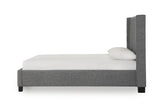 Palermo Upholstered Wingback Platform Bed in Dark Stone by Modus Furniture at Eve Furniture