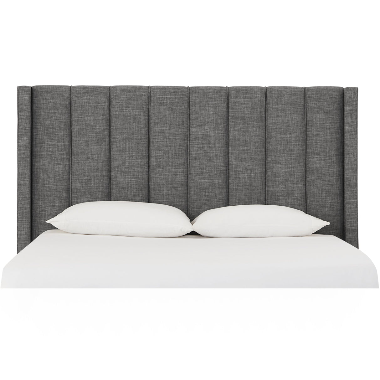 Palermo Wingback Upholstered Headboard in Dark Stone Linen by Modus Furniture at Eve Furniture