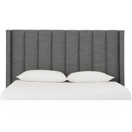 Palermo Wingback Upholstered Headboard in Dark Stone Linen by Modus Furniture at Eve Furniture