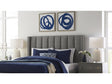 Palermo Wingback Upholstered Headboard in Dark Stone Linen by Modus Furniture at Eve Furniture