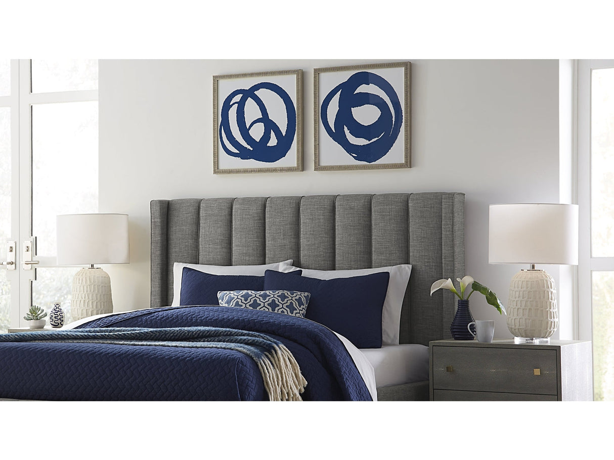 Palermo Wingback Upholstered Headboard in Dark Stone Linen by Modus Furniture at Eve Furniture