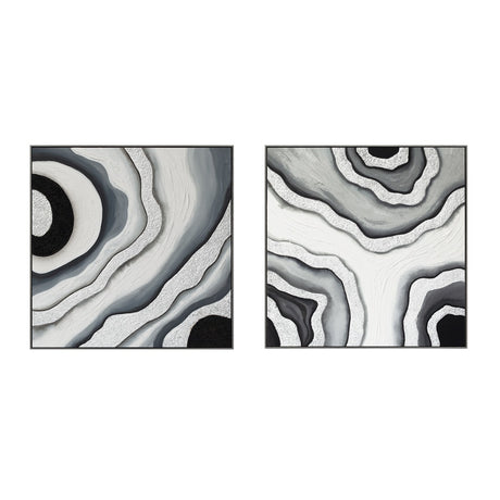 Palette Agate Allure Hand Painted Framed Diptych by Home Trends & Design at Eve Furniture