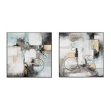 Palette Circular Symphony Hand Painted Framed Diptych by Home Trends & Design at Eve Furniture