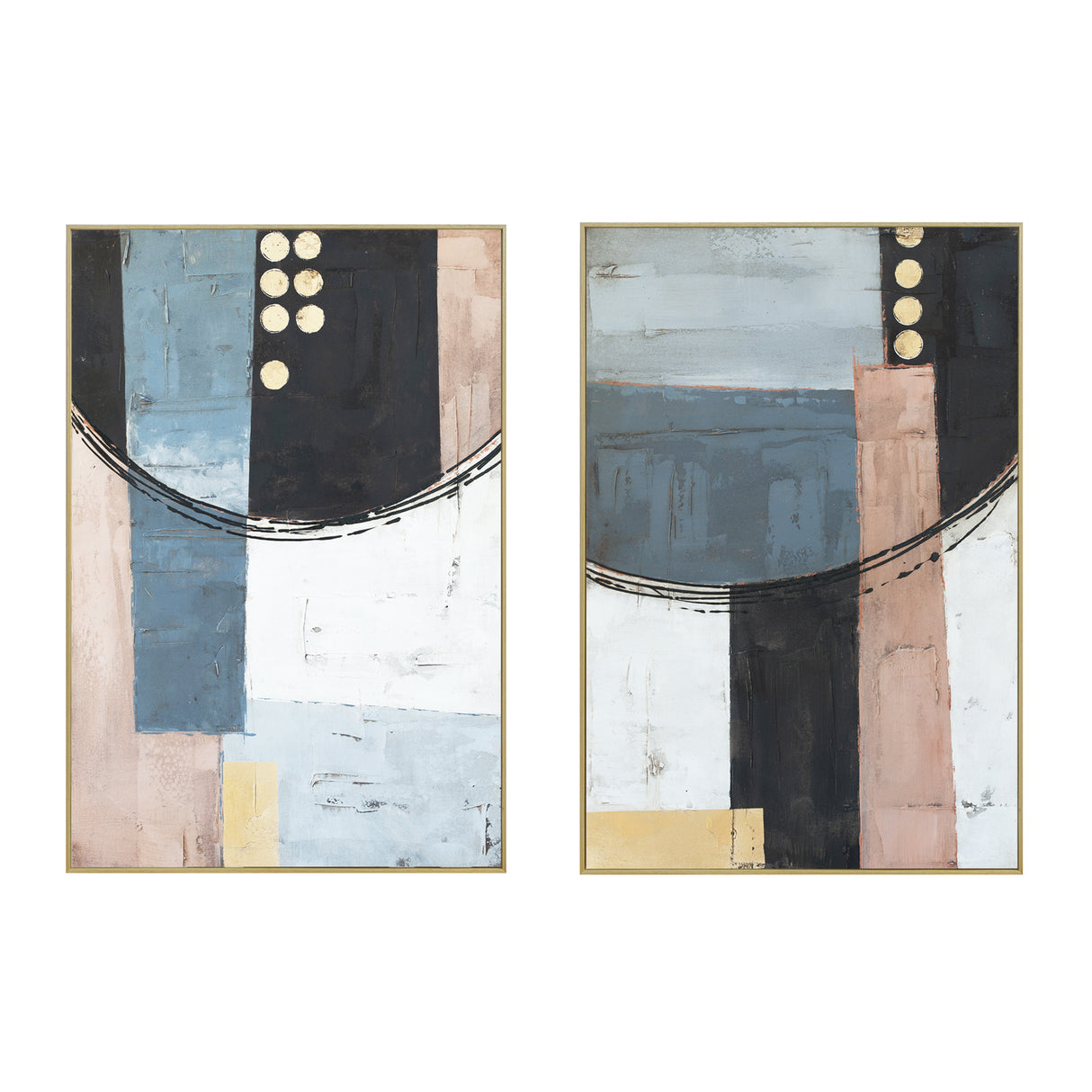 Palette Cityscape Abstractions Hand Painted Framed Diptych by Home Trends & Design at Eve Furniture