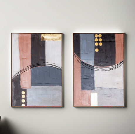 Palette Cityscape Abstractions Hand Painted Framed Diptych by Home Trends & Design at Eve Furniture