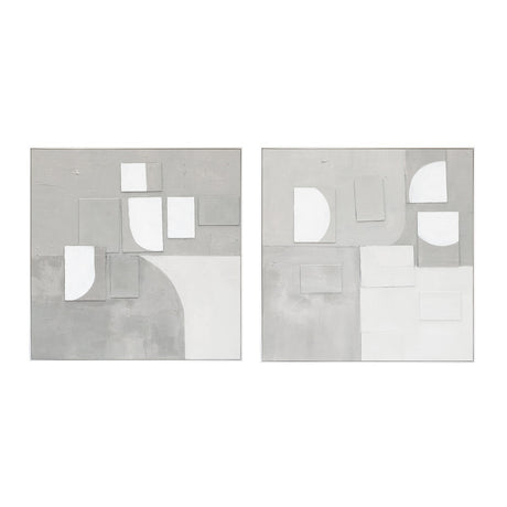 Palette Cutout Collage Hand Painted Framed Diptych by Home Trends & Design at Eve Furniture