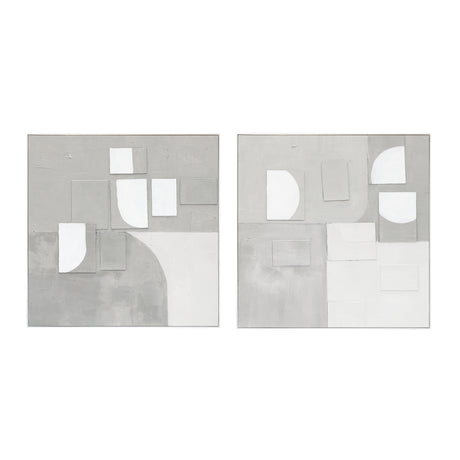 Palette Cutout Collage Hand Painted Framed Diptych by Home Trends & Design at Eve Furniture
