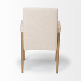 Palisades Cream Fabric Wrap Brown Wood Frame Dining Chair by Mercana at Eve Furniture