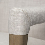 Palisades Cream Fabric Wrap Brown Wood Frame Dining Chair by Mercana at Eve Furniture