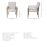 Palisades Cream Fabric Wrap Brown Wood Frame Dining Chair by Mercana at Eve Furniture