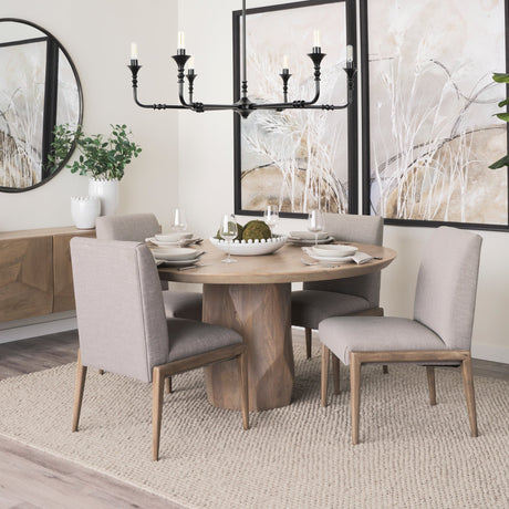 Palisades Gray Upholstery w/ Solid Wood Armless Dining Chair, Set of 2 by Mercana at Eve Furniture