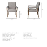 Palisades Grey Fabric Wrap Brown Wooden Frame Dining Chair by Mercana at Eve Furniture