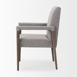 Palisades Grey Fabric Wrap Brown Wooden Frame Dining Chair by Mercana at Eve Furniture