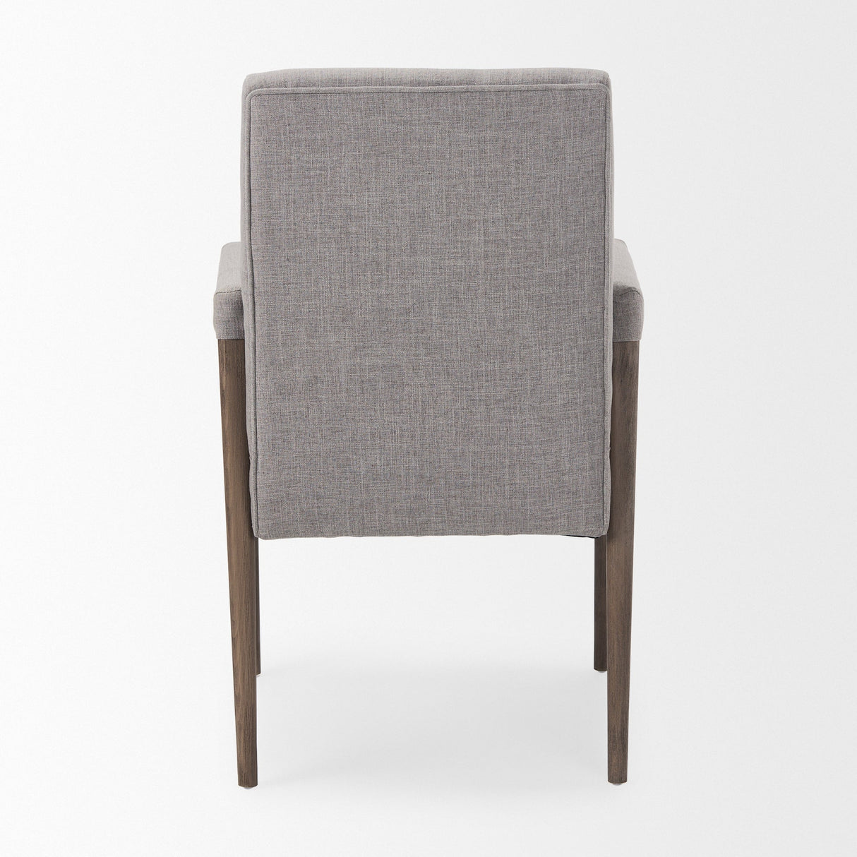 Palisades Grey Fabric Wrap Brown Wooden Frame Dining Chair by Mercana at Eve Furniture